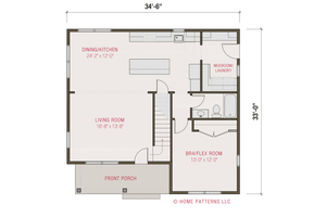 Floor Plan - Main Floor for Farmhouse House Plan #461-102 - 4 bed, 3 bath
