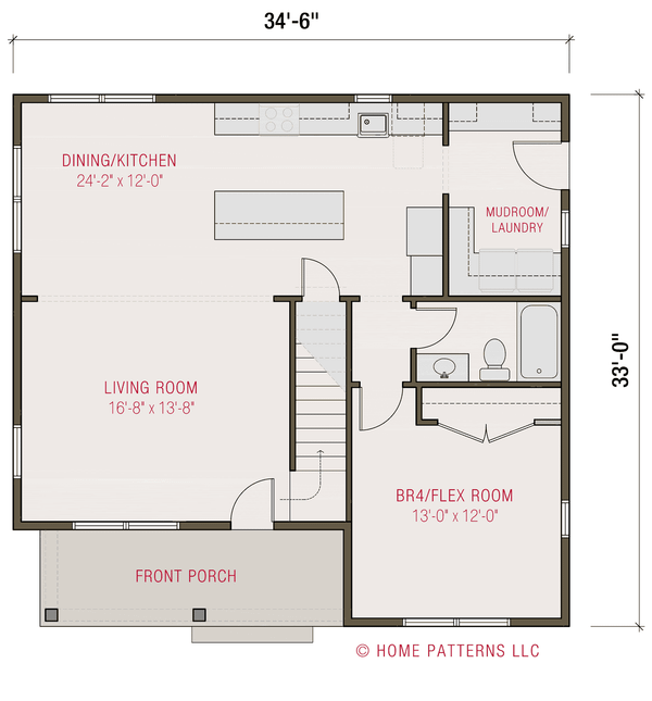 Farmhouse Floor Plan - Main Floor Plan #461-102