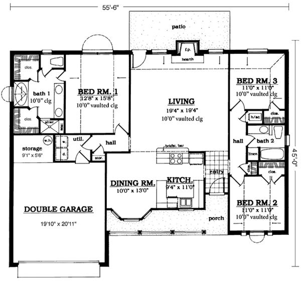 House Plan Design - Country Floor Plan - Main Floor Plan #42-717