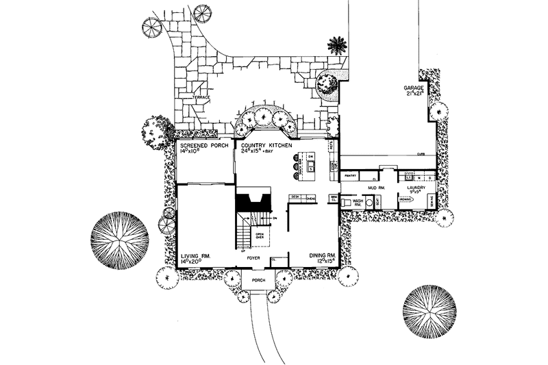 Home Plan - Floor Plan - Main Floor for Colonial House Plan #72-695 - 3 bed, 2.5 bath