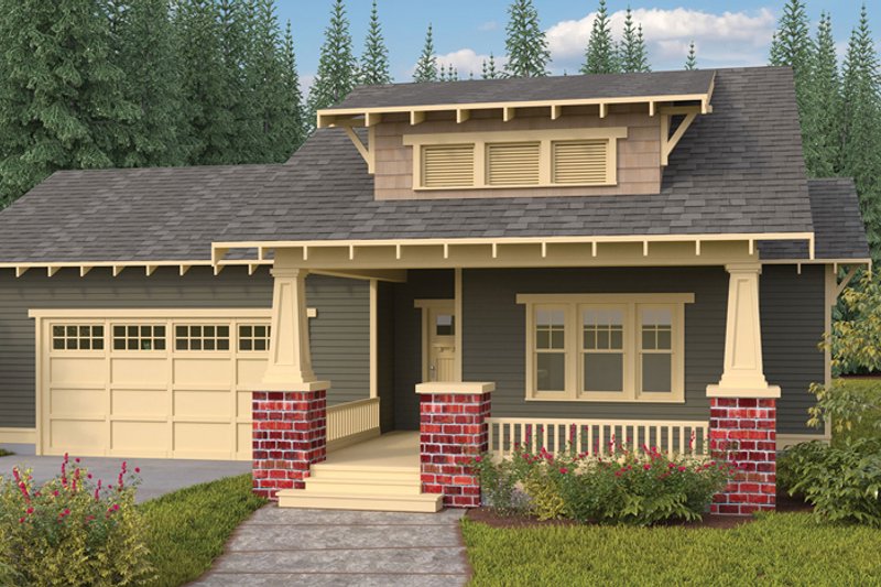 Home Plan - Exterior - Front Elevation 3 for Craftsman House Plan #895-65 - 3 bed, 2 bath