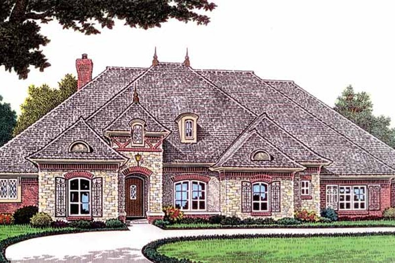 Architectural House Design - Country Exterior - Front Elevation Plan #310-1236