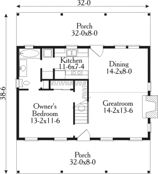 Home Plan - Farmhouse Floor Plan - Main Floor Plan #406-153