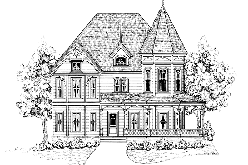 Architectural House Design - Victorian Exterior - Front Elevation Plan #1047-25