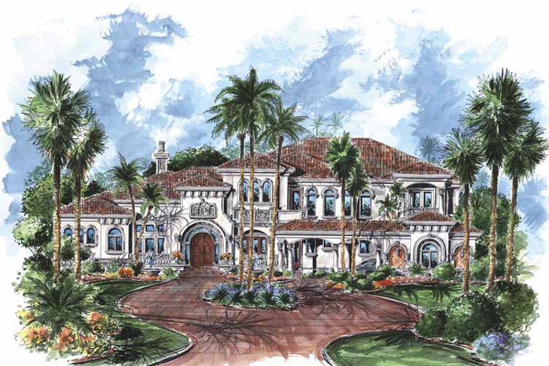Dream House Plan - Exterior - Front Elevation 3 for Mediterranean House Plan #1017-76 - 5 bed, 5.5 bath