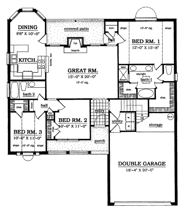 Architectural House Design - Country Floor Plan - Main Floor Plan #42-469