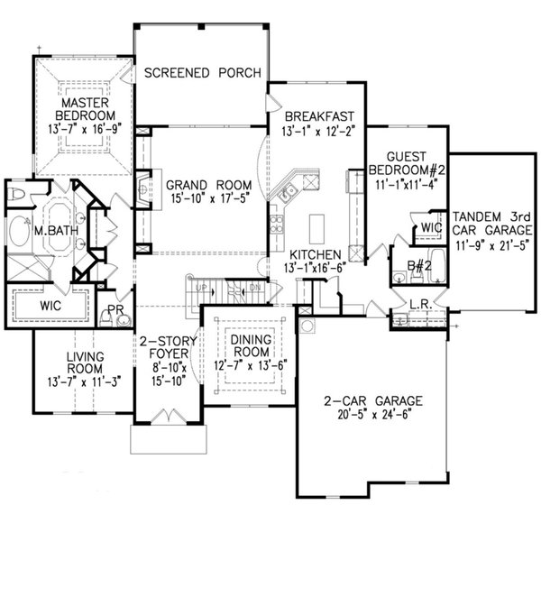 Architectural House Design - European Floor Plan - Main Floor Plan #54-421