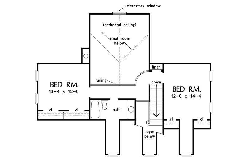 Home Plan - Floor Plan - Upper Floor for Country House Plan #929-154 - 3 bed, 2.5 bath