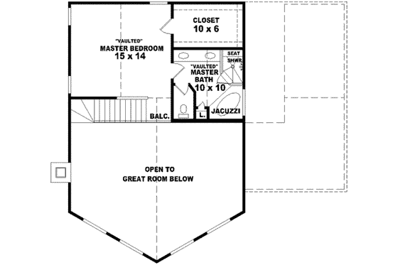 Floor Plan - Upper Floor for Contemporary House Plan #81-711 - 3 bed, 3 bath