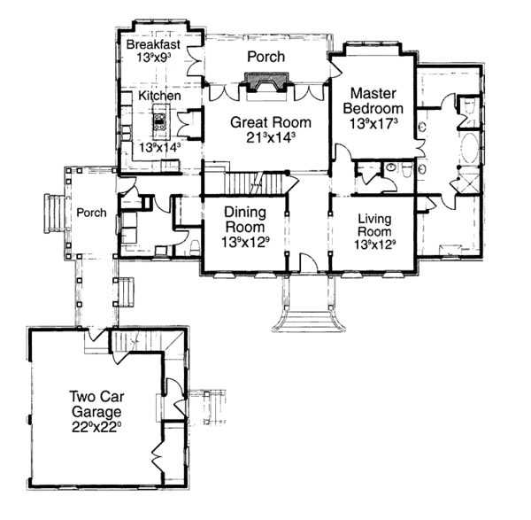 House Plan Design - Classical Floor Plan - Main Floor Plan #429-209