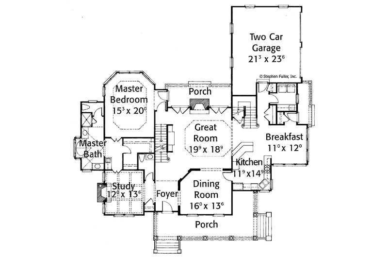 Home Plan - Floor Plan - Main Floor for Country House Plan #429-334 - 4 bed, 3.5 bath