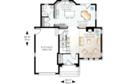 European Style House Plan - 3 Beds 2 Baths 1727 Sq/Ft Plan #23-360 