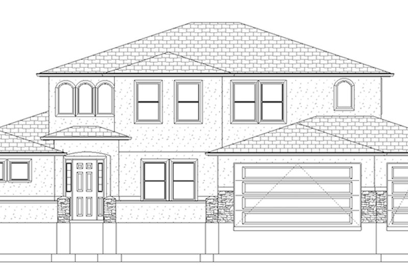 Home Plan - Exterior - Front Elevation 4 for Mediterranean House Plan #1060-29 - 5 bed, 3.5 bath