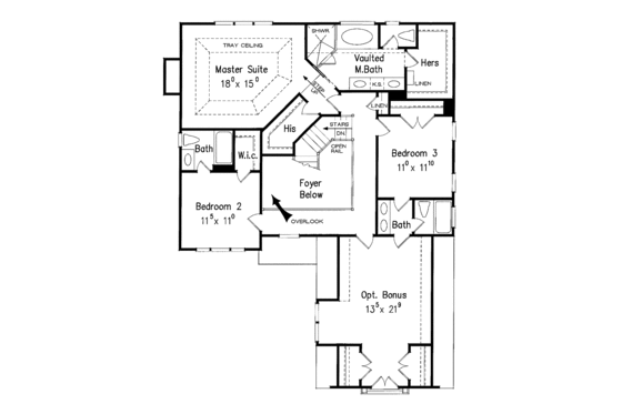 Floor Plan - Upper Floor for Colonial House Plan #927-891 - 3 bed, 3.5 bath