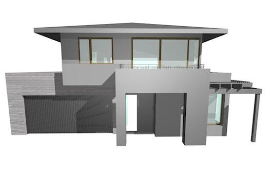 Exterior - Front Elevation for Modern House Plan #496-16 - 4 bed, 2.5 bath