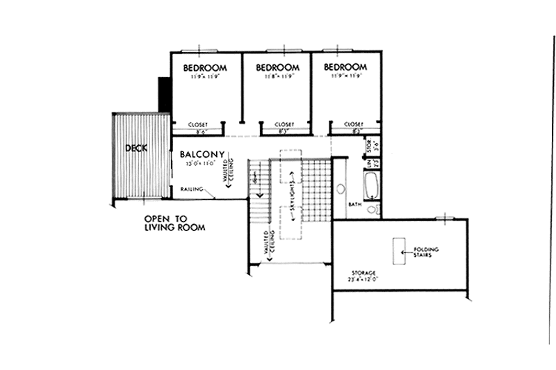 Architectural House Design - Floor Plan - Upper Floor for Mediterranean House Plan #320-1286 - 4 bed, 2.5 bath
