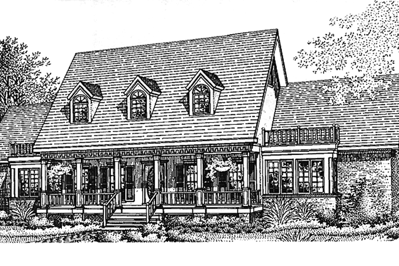 Architectural House Design - Country Exterior - Front Elevation Plan #45-475