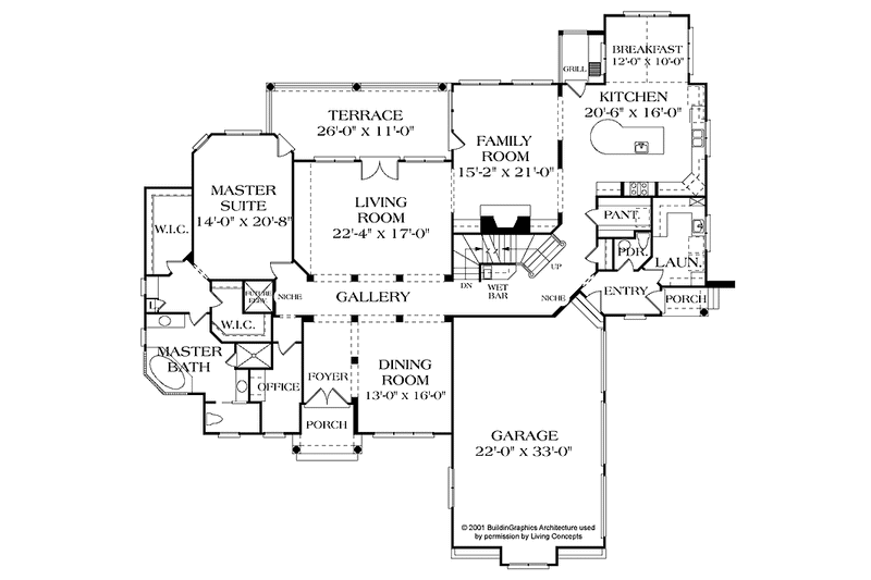 Dream House Plan - Floor Plan - Main Floor for Mediterranean House Plan #453-439 - 6 bed, 7 bath