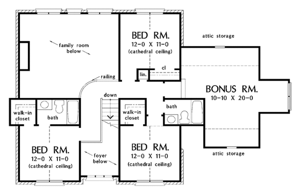 Dream House Plan - Traditional Floor Plan - Upper Floor Plan #929-817
