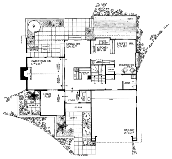 Home Plan - Contemporary Floor Plan - Main Floor Plan #72-744