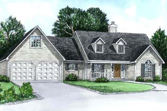 Exterior - Front Elevation for Country House Plan #16-116 - 3 bed, 2 bath