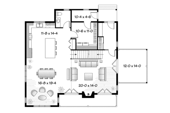 Floor Plan - Main Floor for European House Plan #23-2512 - 6 bed, 3.5 bath