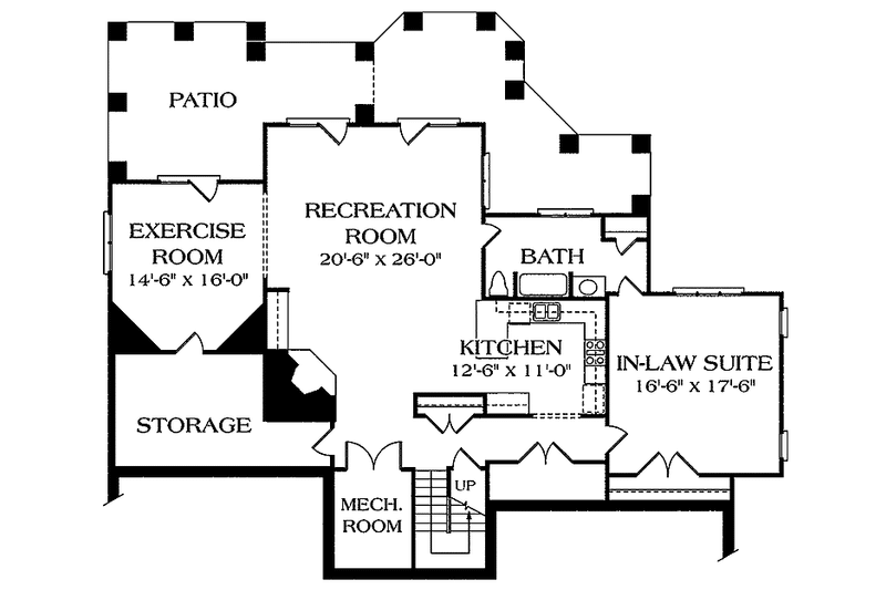Dream House Plan - Floor Plan - Lower Floor for Country House Plan #453-231 - 4 bed, 5 bath