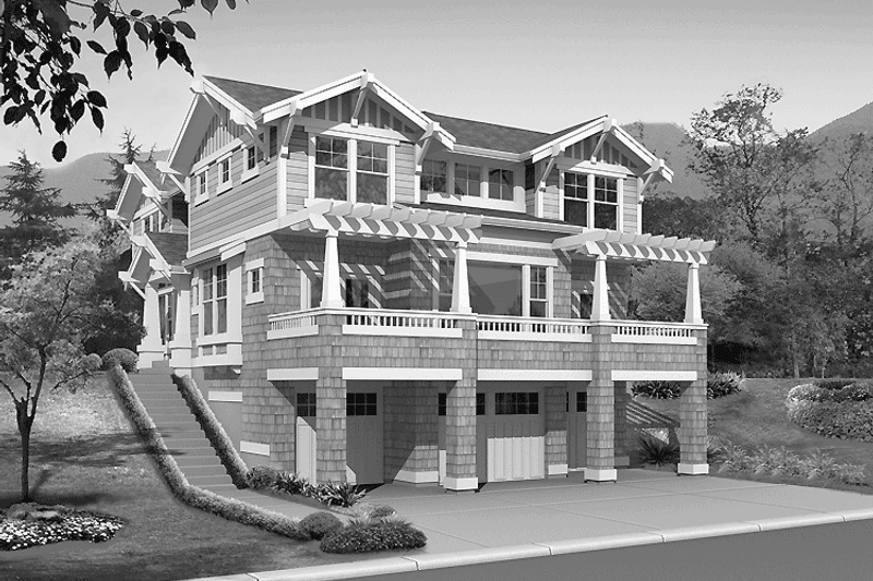 Home Plan - Exterior - Front Elevation 3 for Craftsman House Plan #132-236 - 3 bed, 2.5 bath