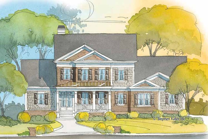 Home Plan - Exterior - Front Elevation 3 for Colonial House Plan #429-402 - 3 bed, 3.5 bath