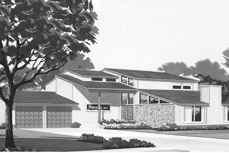 Dream House Plan - Contemporary Exterior - Front Elevation Plan #320-1302