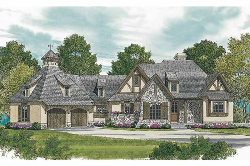 House Blueprint - European Exterior - Front Elevation Plan #453-607