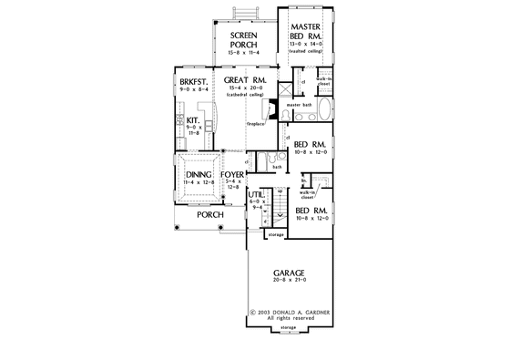 Floor Plan - Main Floor for Traditional House Plan #929-125 - 3 bed, 2 bath