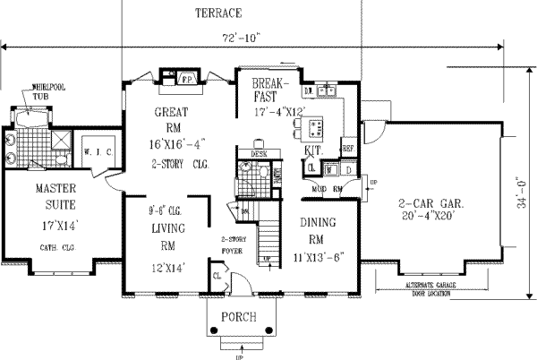 Dream House Plan - Colonial Floor Plan - Main Floor Plan #3-184