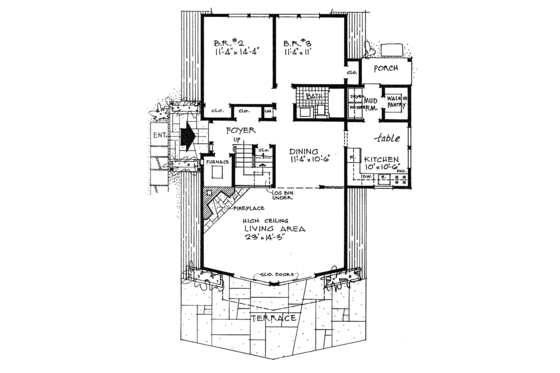 Floor Plan - Main Floor House Plan #315-117 - 3 bed, 2 bath