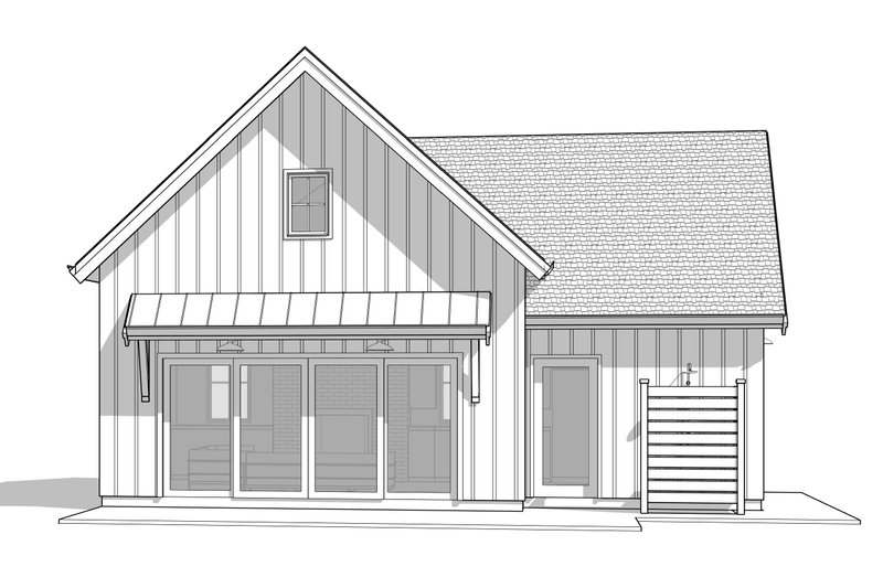 House Blueprint - Exterior - Front Elevation 5 for Farmhouse House Plan #1114-107, 1 bath