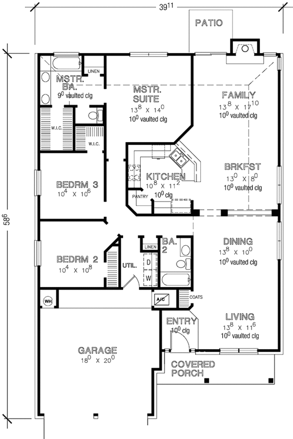 House Design - Country Floor Plan - Main Floor Plan #472-415