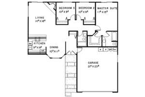 Floor Plan - Main Floor for Country House Plan #60-874 - 3 bed, 2 bath