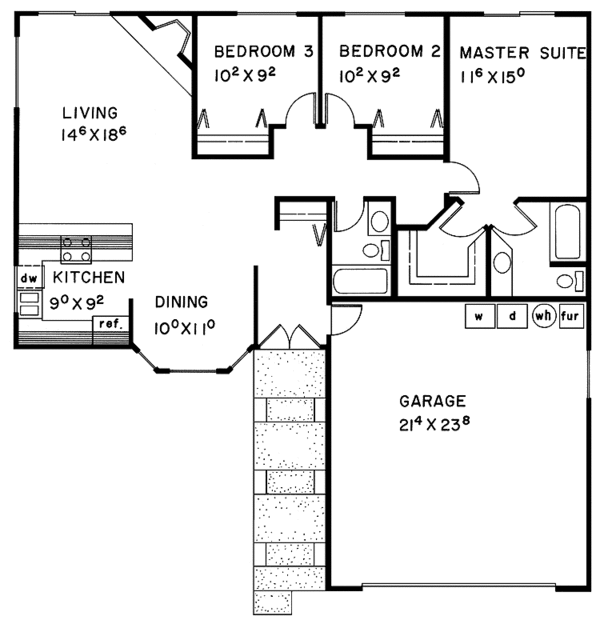 House Plan Design - Country Floor Plan - Main Floor Plan #60-874