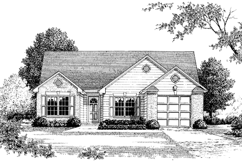 House Blueprint - Colonial Exterior - Front Elevation Plan #453-373