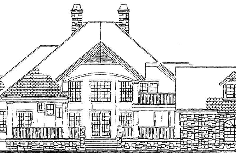 Architectural House Design - Exterior - Rear Elevation for Country House Plan #930-240 - 3 bed, 3.5 bath