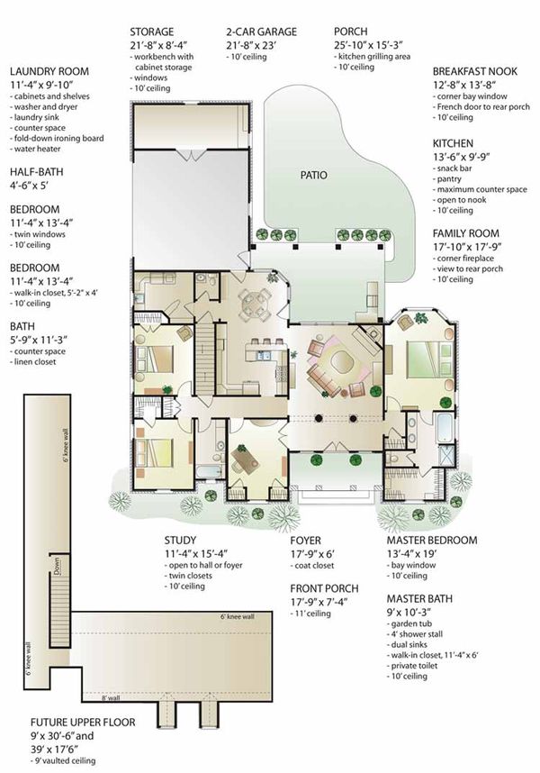 House Plan Design - Country Floor Plan - Main Floor Plan #406-9628
