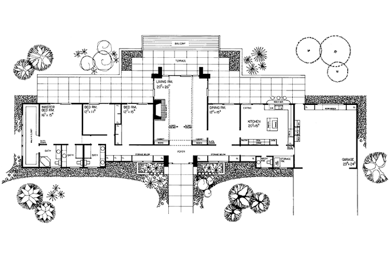 Home Plan - Floor Plan - Main Floor for Ranch House Plan #72-609 - 3 bed, 3.5 bath