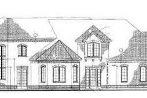 Exterior - Rear Elevation for European House Plan #72-195 - 5 bed, 4.5 bath