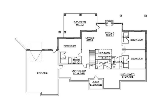 Floor Plan - Lower Floor for Traditional House Plan #5-322 - 4 bed, 4 bath