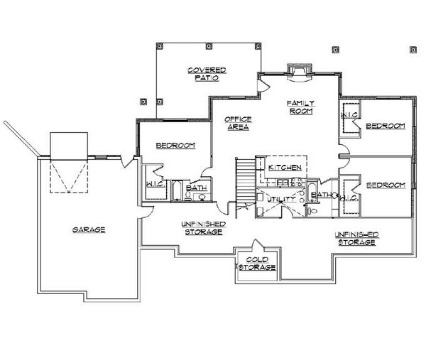 House Plan Design - Traditional Floor Plan - Lower Floor Plan #5-322