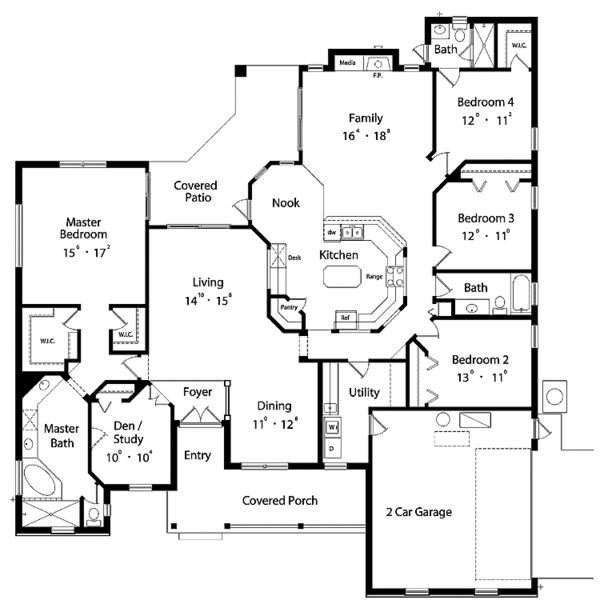 House Plan Design - Country Floor Plan - Main Floor Plan #417-620
