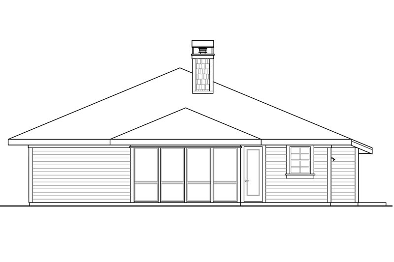 Dream House Plan - Exterior - Rear Elevation for Cottage House Plan #124-999 - 3 bed, 2 bath