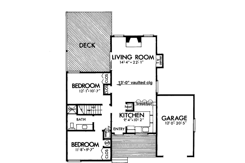 Architectural House Design - Floor Plan - Main Floor for Contemporary House Plan #320-816 - 3 bed, 2 bath