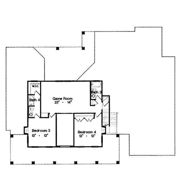 Dream House Plan - Country Floor Plan - Upper Floor Plan #417-735