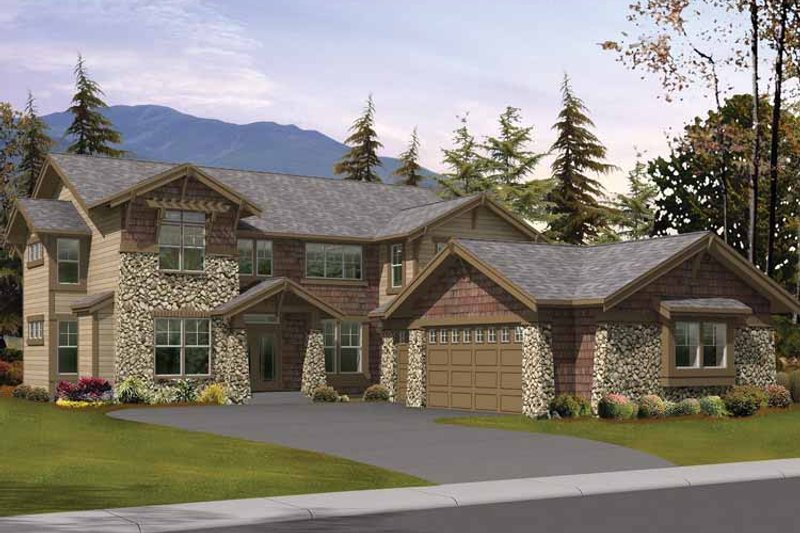 Dream House Plan - Exterior - Front Elevation 3 for Craftsman House Plan #132-447 - 4 bed, 3 bath
